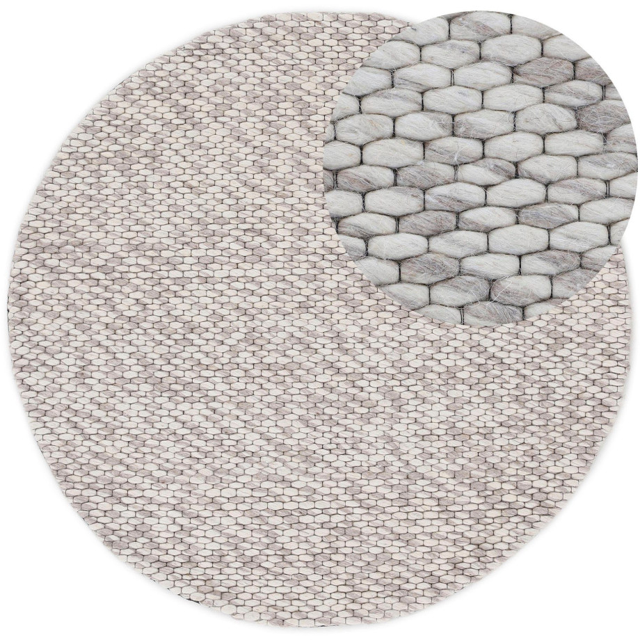 carpetfine Wollen kleed Sina grove structuur, tijdloos design, 100% wol, woonkamer afbeelding 1