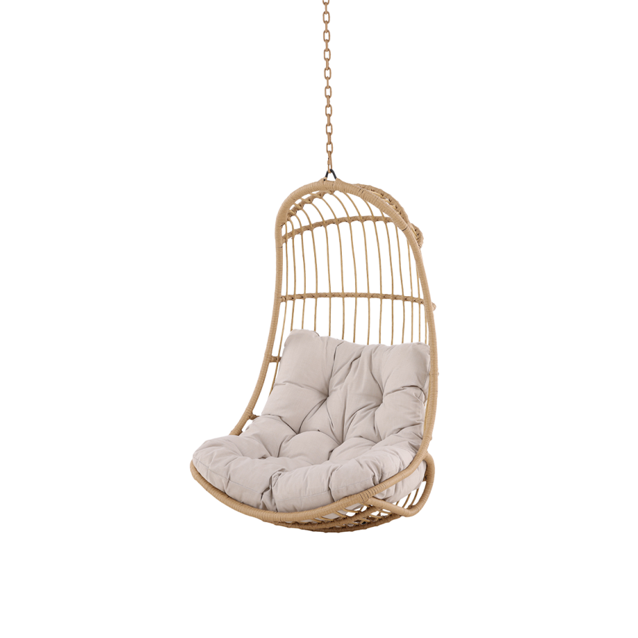 Carter rotan hangstoel naturel - met zitkussen Carter rotan hangstoel naturel - met zitkussen afbeelding 1