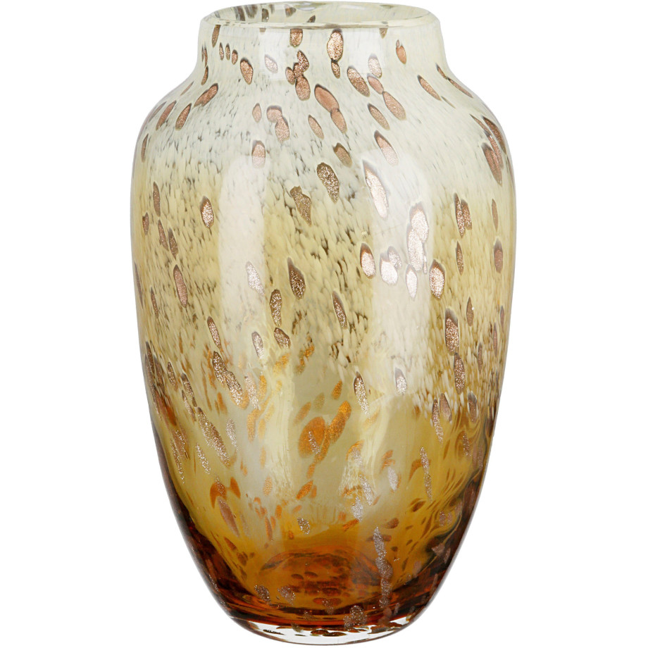 Casablanca by Gilde Tafelvaas Ambrosio, decoratieve vaas van glas, met stippen en gouden glitter, hoogte ca. 29 cm (1 stuk) afbeelding 