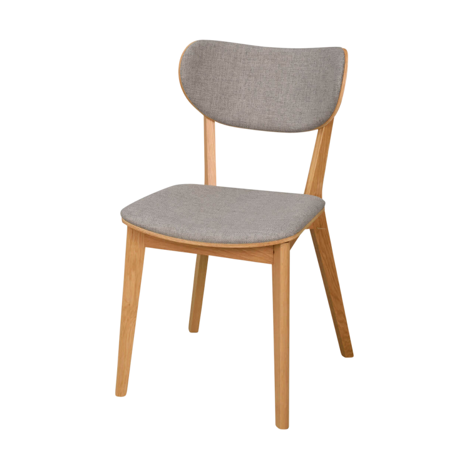 Kato eikenhouten eetkamerstoel naturel - met lichtgrijze zitting Kato eikenhouten eetkamerstoel naturel - met lichtgrijze zitting afbeelding 1