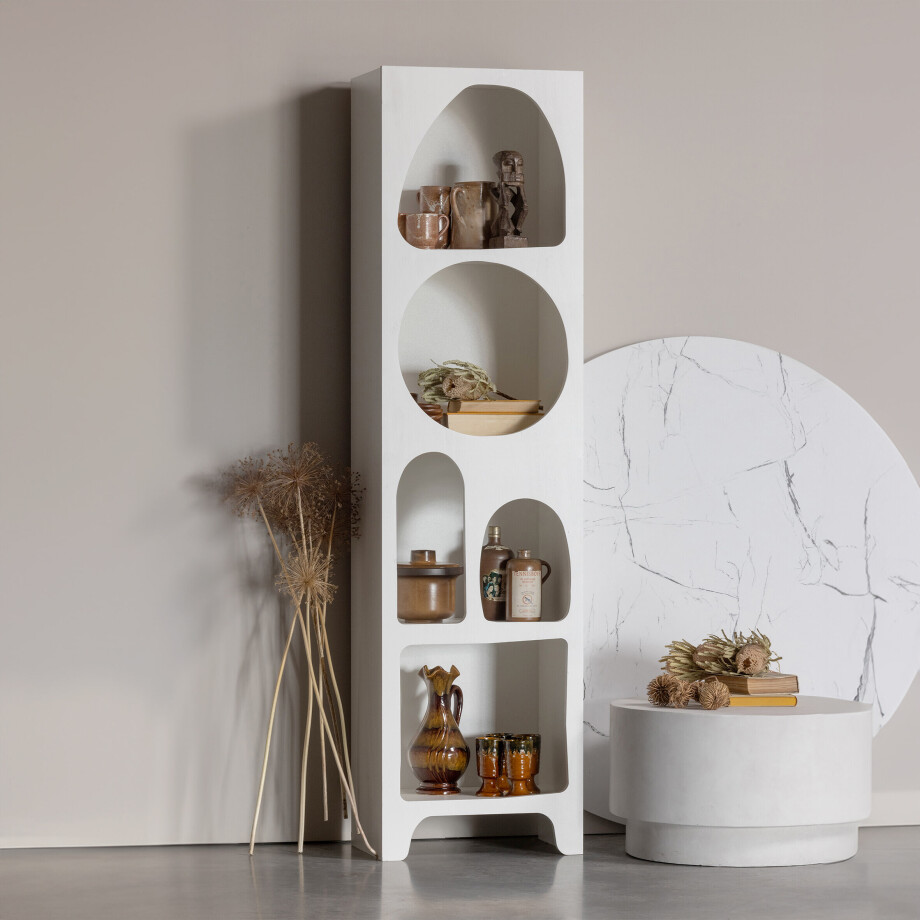 WOOOD Vakkenkast 'Caz' 180 x 48cm, kleur Wit WOOOD Vakkenkast 'Caz' 180 x 48cm, kleur Wit afbeelding 1