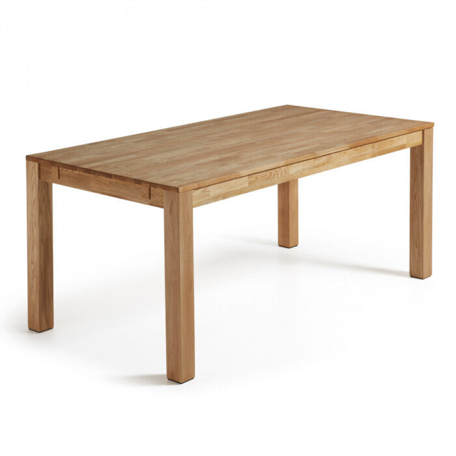 Kave Home uitschuifbare eettafel 'Isbel' eiken naturel, 180-260 x 90cm Kave Home uitschuifbare eettafel 'Isbel' eiken naturel, 180-260 x 90cm afbeelding