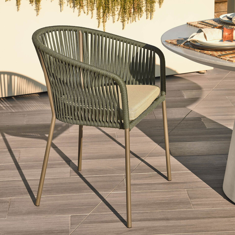 Kave Home Tuinstoel 'Yanet', kleur Donkergroen afbeelding 1