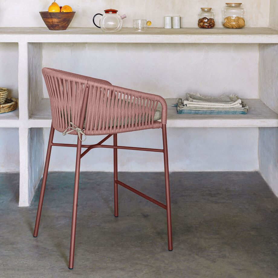 Kave Home Barkruk 'Yanet' kleur Terracotta (zithoogte 65cm) afbeelding 1