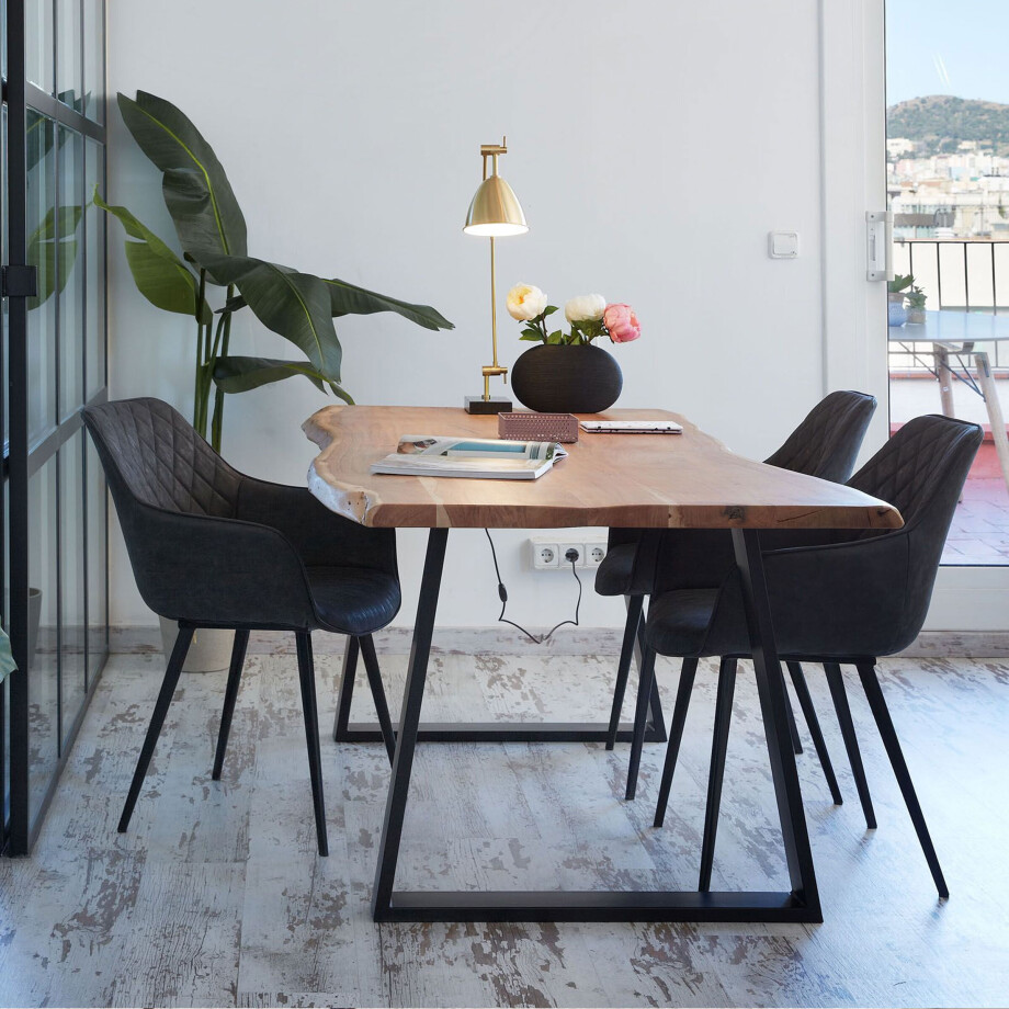 Kave Home Eettafel 'Alaia' Acacia Boomstam,180 x 90cm Kave Home Eettafel 'Alaia' Acacia Boomstam,180 x 90cm afbeelding 1