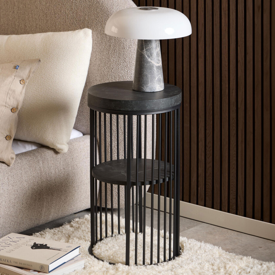 Bendt Rond Nachtkastje 'Esme' Marmerlook, 35cm afbeelding 1