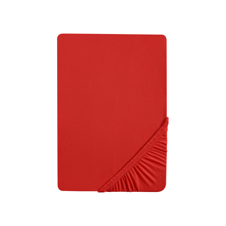 Biberna Jersey hoeslaken (Rood, 180-200 x 200 cm) afbeelding 1