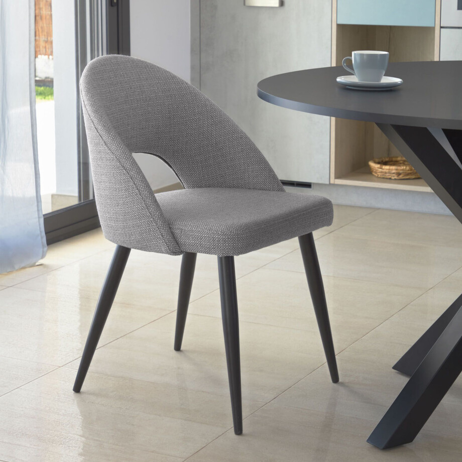 Kave Home Eetkamerstoel 'Mael' kleur Lichtgrijs afbeelding 1