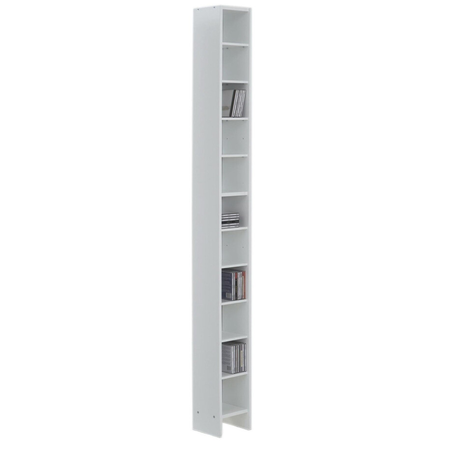 CD DVD Kast 185 cm hoog in wit CD DVD Kast 185 cm hoog in wit afbeelding 1