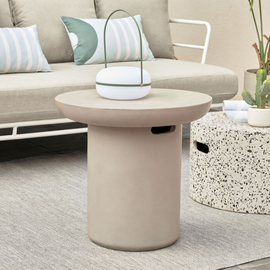 Kave Home Outdoor Salontafel 'Taimi' Ø50cm, kleur Grijs Kave Home Outdoor Salontafel 'Taimi' Ø50cm, kleur Grijs afbeelding 1