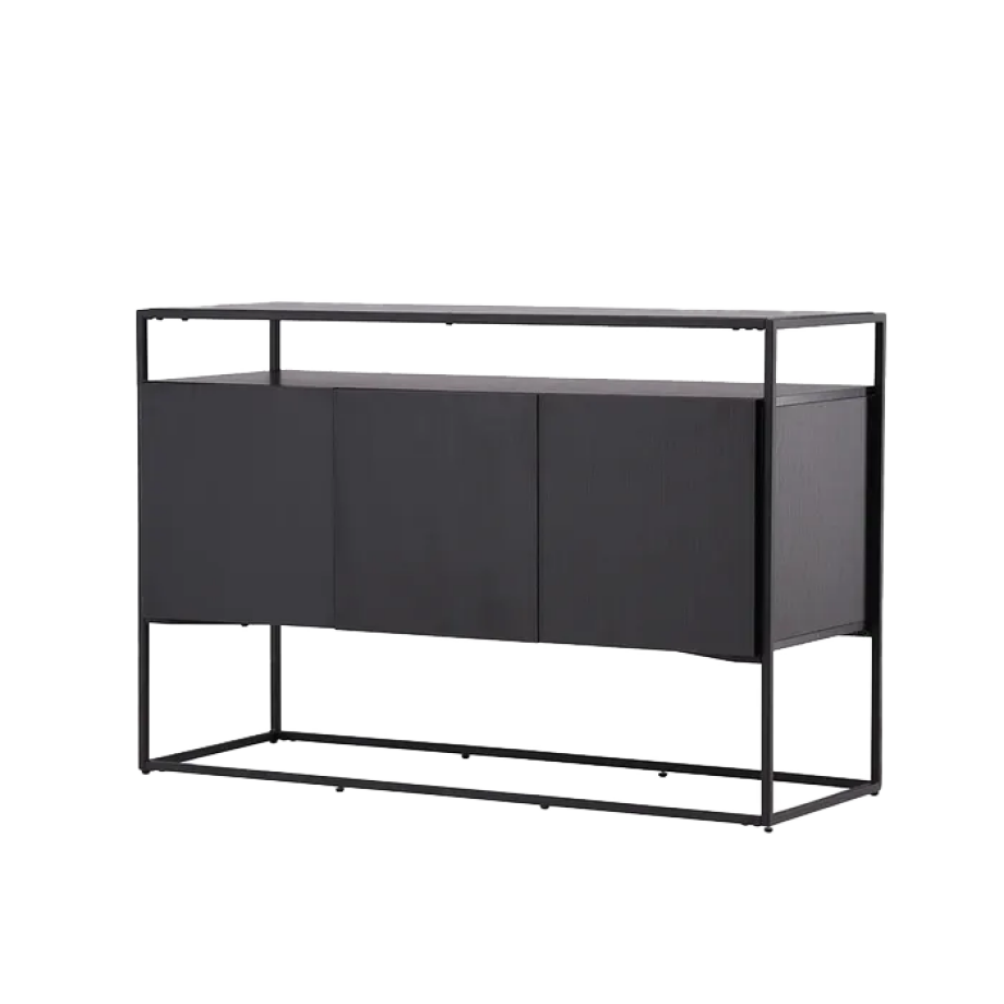 Cedric houten dressoir zwart - 120 x 45 cm Cedric houten dressoir zwart - 120 x 45 cm afbeelding 1