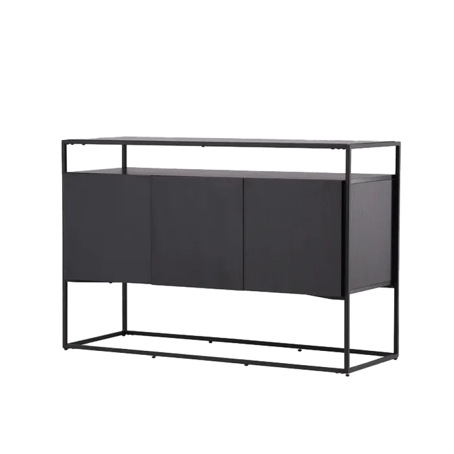 Cedric houten dressoir zwart - 120 x 45 cm afbeelding 1