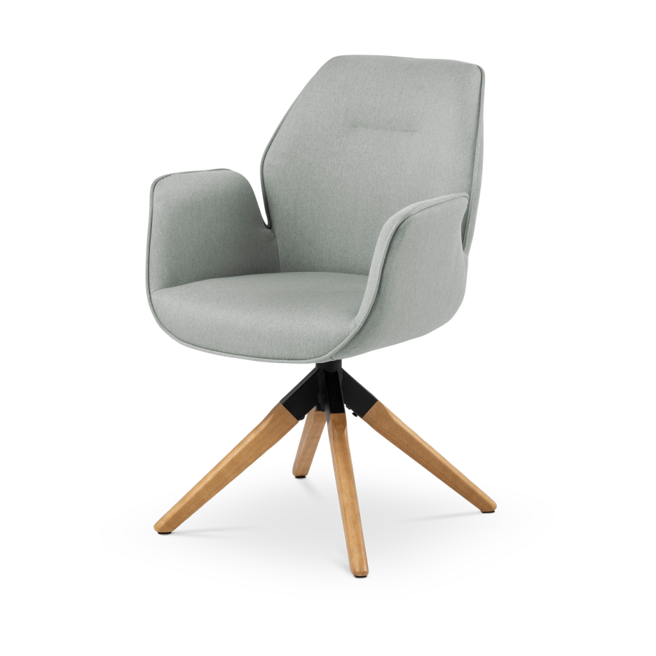 Chanta eetkamerstoel lichtgrijs met armleuningen Chanta eetkamerstoel lichtgrijs met armleuningen afbeelding 1