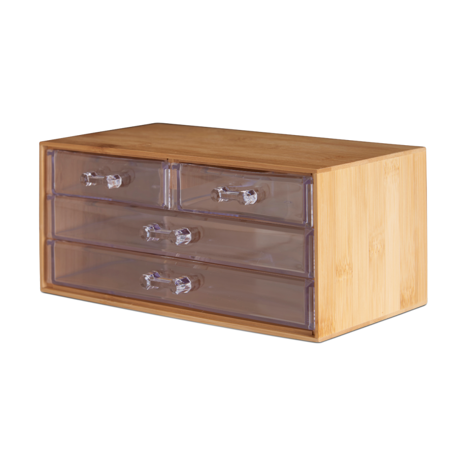 Chanti bamboe opbergdoos met lades naturel afbeelding 1