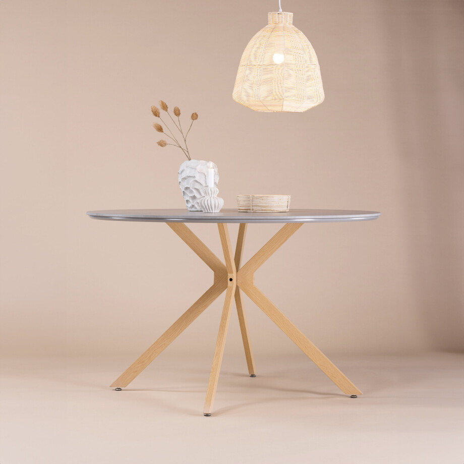 Nohr Ronde Eettafel 'Chenell' Marmerlook, 120cm, kleur grijs afbeelding 1