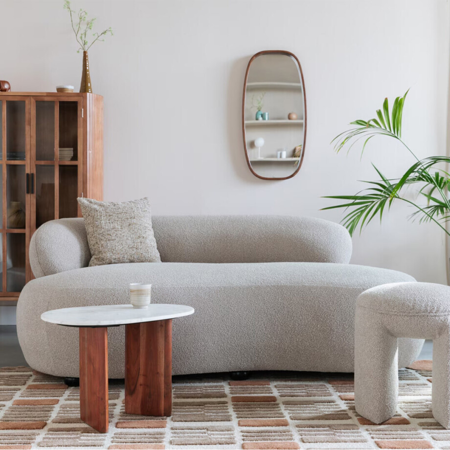 ZILT 2-zits Bank 'Cheron' Bouclé, kleur Beige afbeelding 1