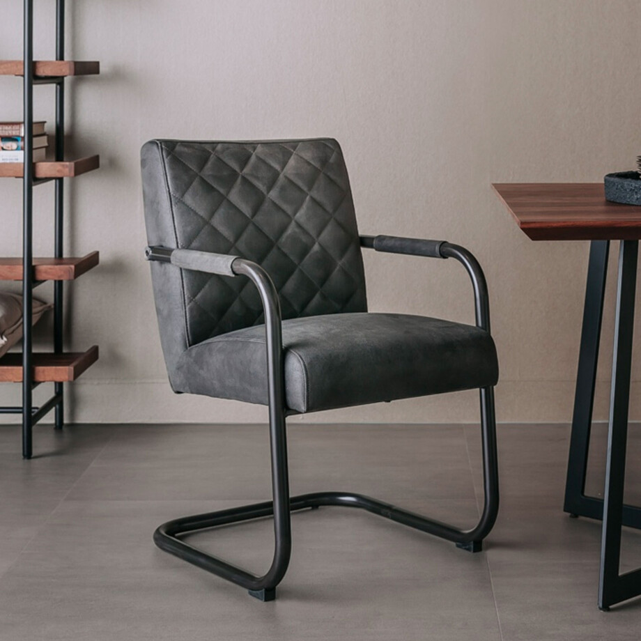 Tower Living Eetkamerstoel 'Civo' PU, kleur Antraciet Tower Living Eetkamerstoel 'Civo' PU, kleur Antraciet afbeelding 1