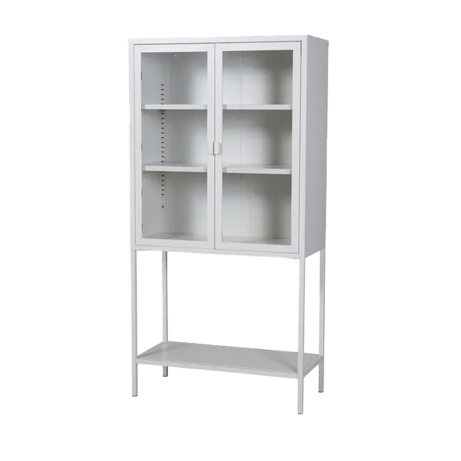 Claes metalen vitrinekast wit - 75 x 150 cm Claes metalen vitrinekast wit - 75 x 150 cm afbeelding 1