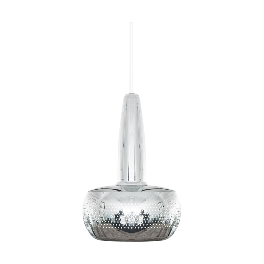 Clava hanglamp polished steel - met koordset wit - Ø 21,5 cm afbeelding 1