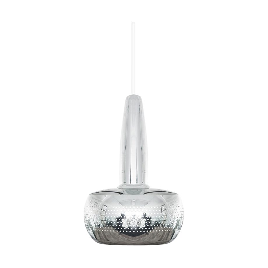 Clava hanglamp polished steel - met koordset wit - Ø 21,5 cm afbeelding 1