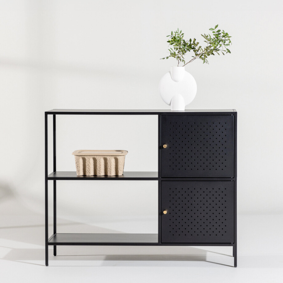 Nohr Wandkast 'Cleophus' 75 x 100cm, metaal, kleur Zwart afbeelding 1