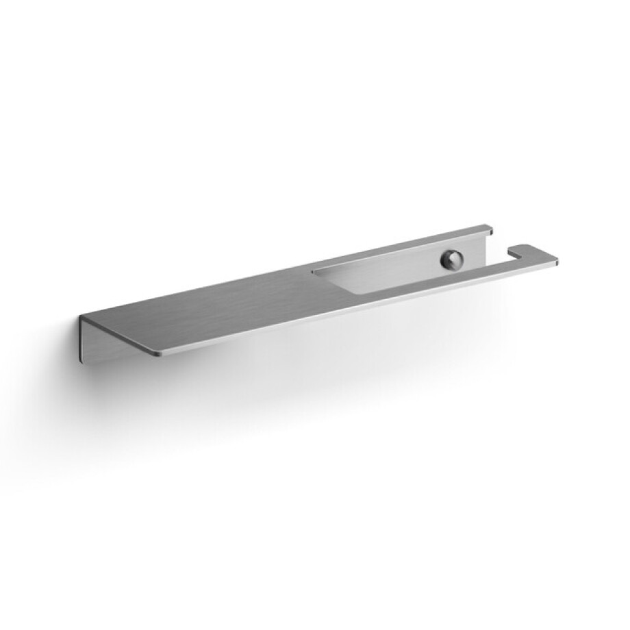 Clou Fold toiletrolhouder zonder klep met planchet rvs geborst. CL/09.04028.41 afbeelding 1
