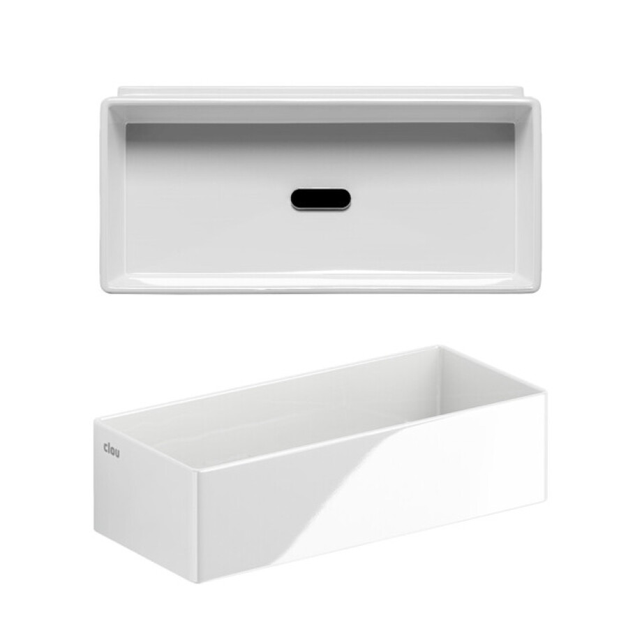 Clou New Flush fontein 38x18cm zonder kranenbank keramiek glanzend wit CL/03.03431 afbeelding 1