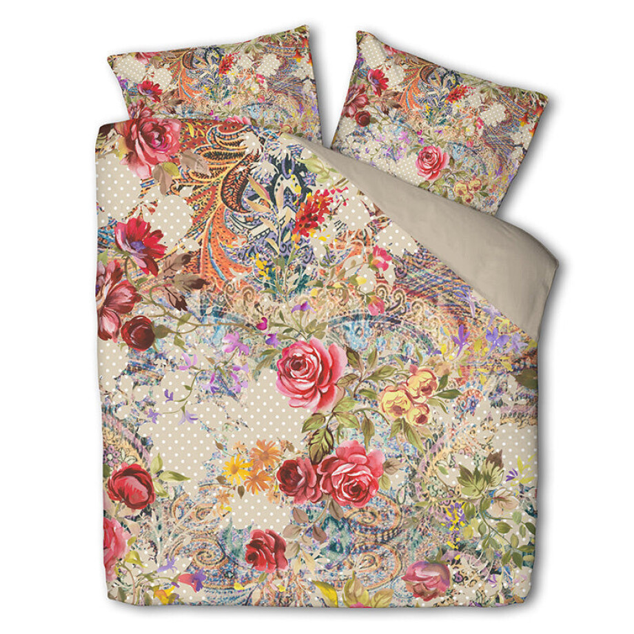Dekbedovertrek Katoen - Lily - Eenpersoons (140x200 Cm) - Meerkleurig & Roze Katoen - Bloemen & Natuur - Cloud Nine - Dekbed-Discounter.nl afbeelding 1