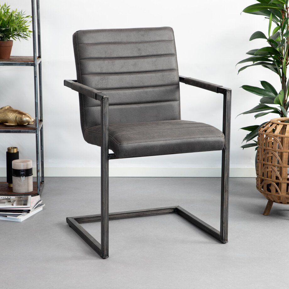 Tower Living Eetkamerstoel 'Rocca', kleur Antraciet Tower Living Eetkamerstoel 'Rocca', kleur Antraciet afbeelding 1