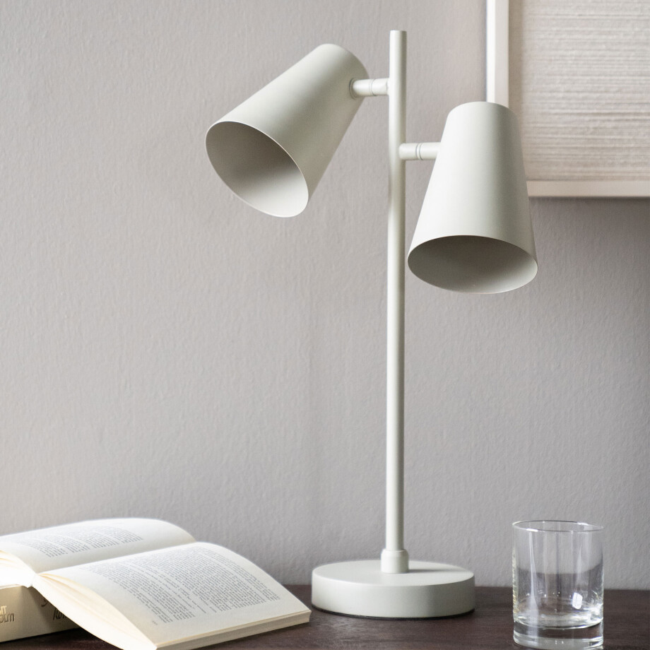By-Boo Tafellamp 'Cole' 2-lamps, kleur Beige afbeelding 1