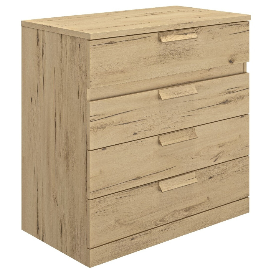 Ladekast Cyrus 81 cm hoog in helvezia eiken Ladekast Cyrus 81 cm hoog in helvezia eiken afbeelding 1