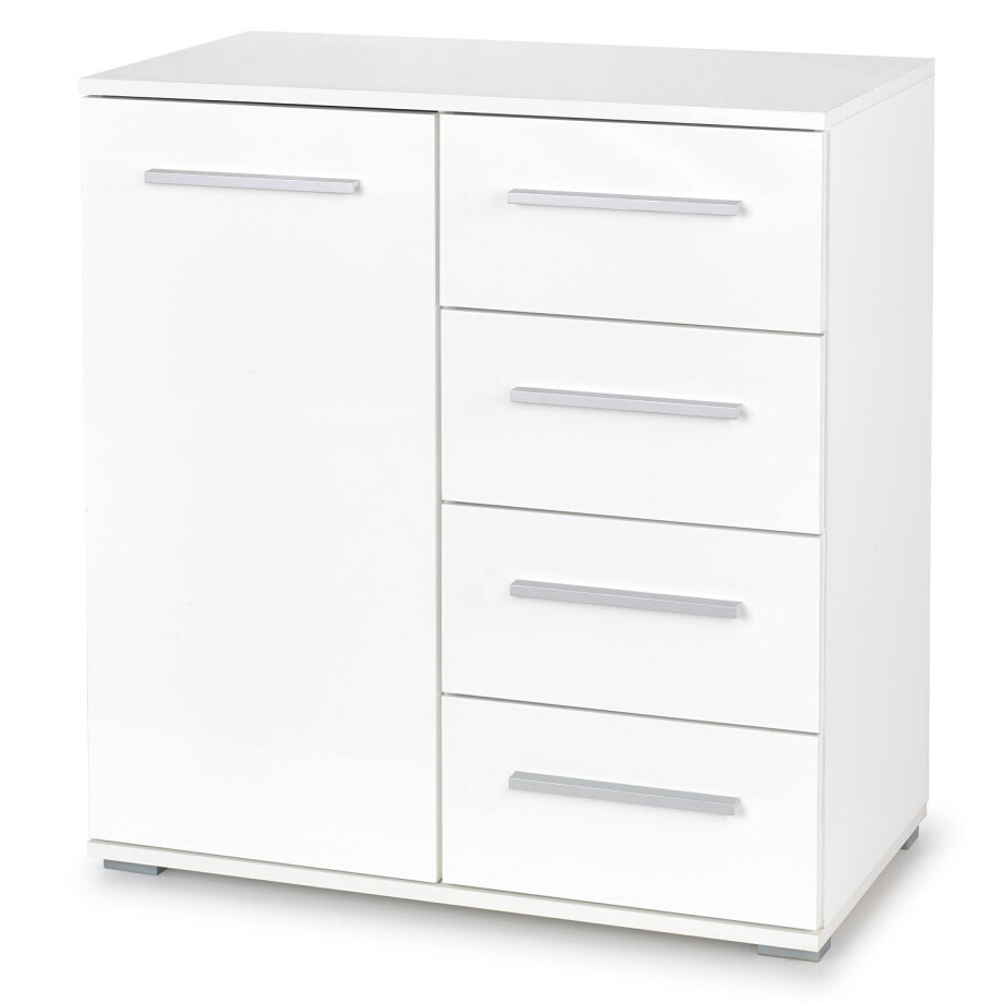 Commode Lima 82 cm hoog in hoogglans wit Commode Lima 82 cm hoog in hoogglans wit afbeelding 1