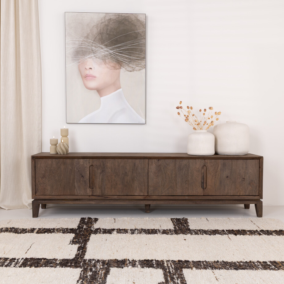 Livingfurn TV-meubel 'Cortez' Mangohout, 210cm Livingfurn TV-meubel 'Cortez' Mangohout, 210cm afbeelding