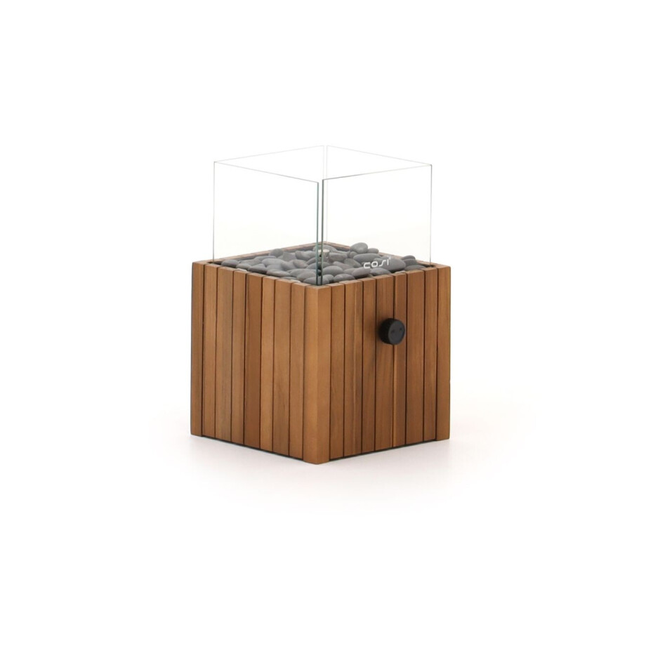 Cosiscoop Timber square gaslantaarn 20x20x30cm - Laagste prijsgarantie! afbeelding 1