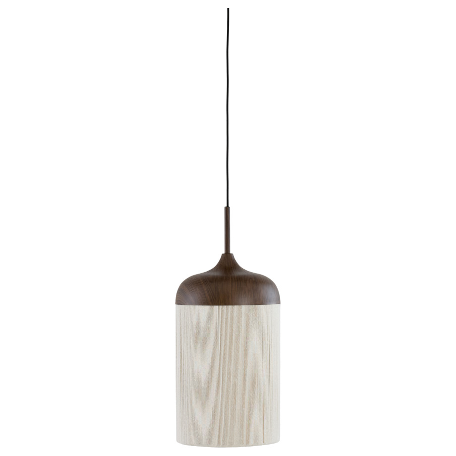 Light & Living Hanglamp 'Dania' Houtlook en touw, 16cm, kleur Donkerbruin afbeelding 