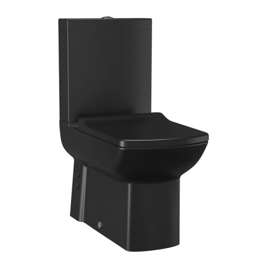 Creavit Lara Staande Toilet - onderpot - bidet sproeier - muur/onderuitgang - mat zwart LR360-00SM00E-0000 afbeelding 1