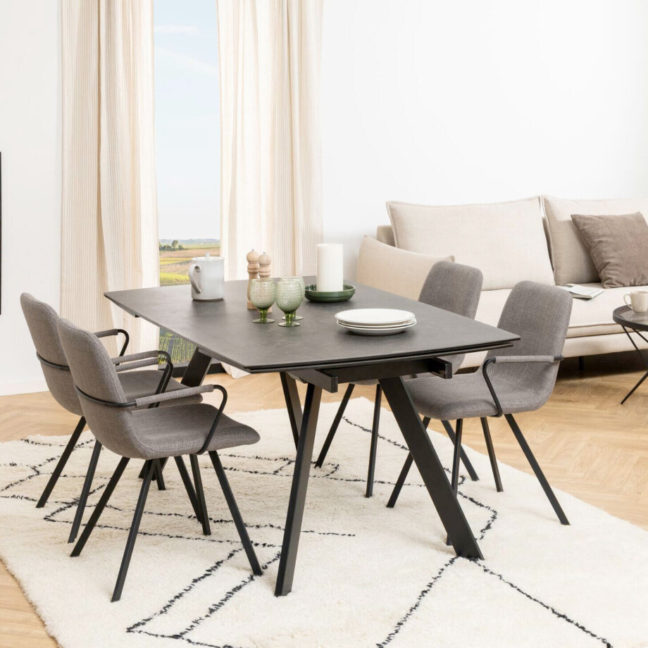 Bendt Uitschuifbare Eettafel 'Cresencio' Keramiek, 160/240 x 97cm afbeelding 1