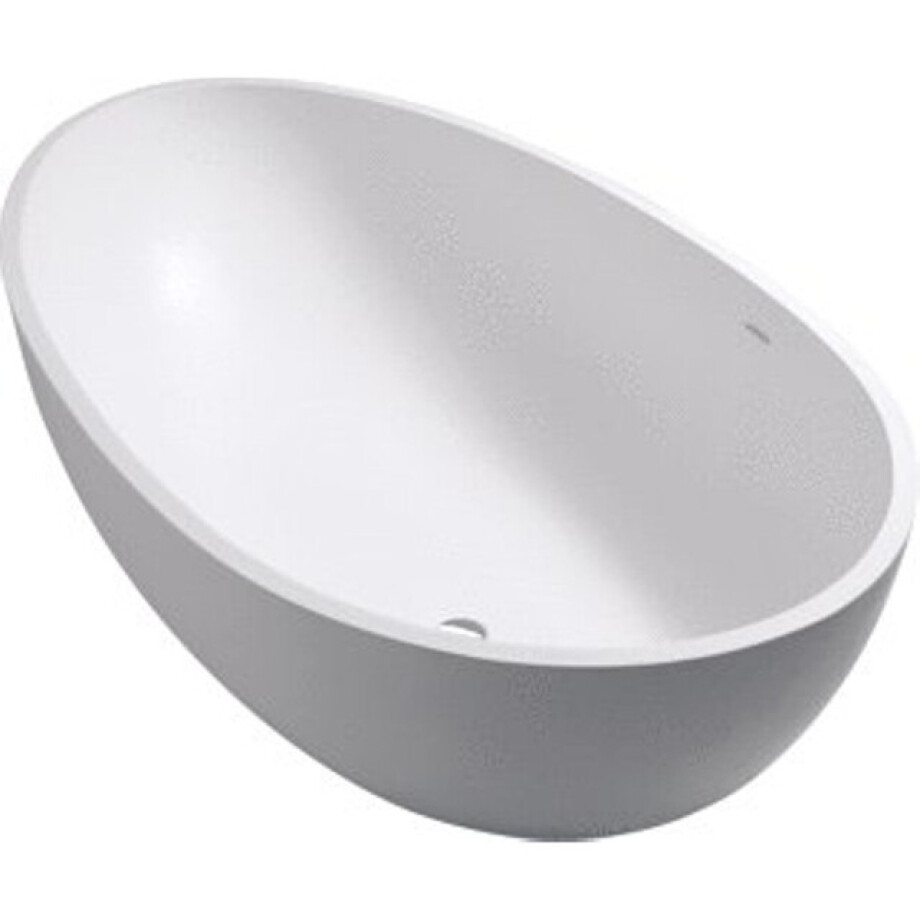 Crosstone Max vrijstaand bad 176x96x51cm ovaal Solid Surface wit mat CTWL-3067 afbeelding 1