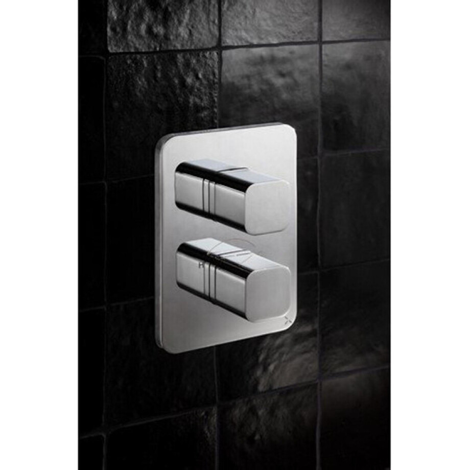 Crosswater Atoll Crossbox - inbouwdeel - met afbouwdeel - 1000 klep - thermostatisch - chroom ATCB1000LBPC/CROSSBOX afbeelding 1
