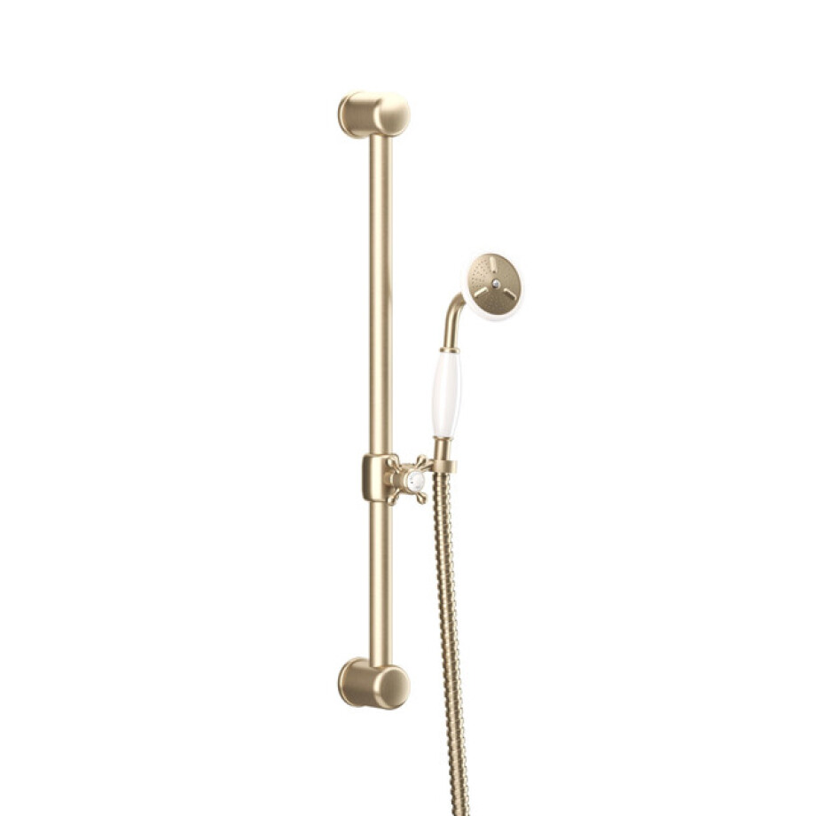Crosswater Belgravia Glijstangset - 60cm - handdouche - doucheslang - geborsteld messing (goud) BELPACKAGE1F afbeelding 1