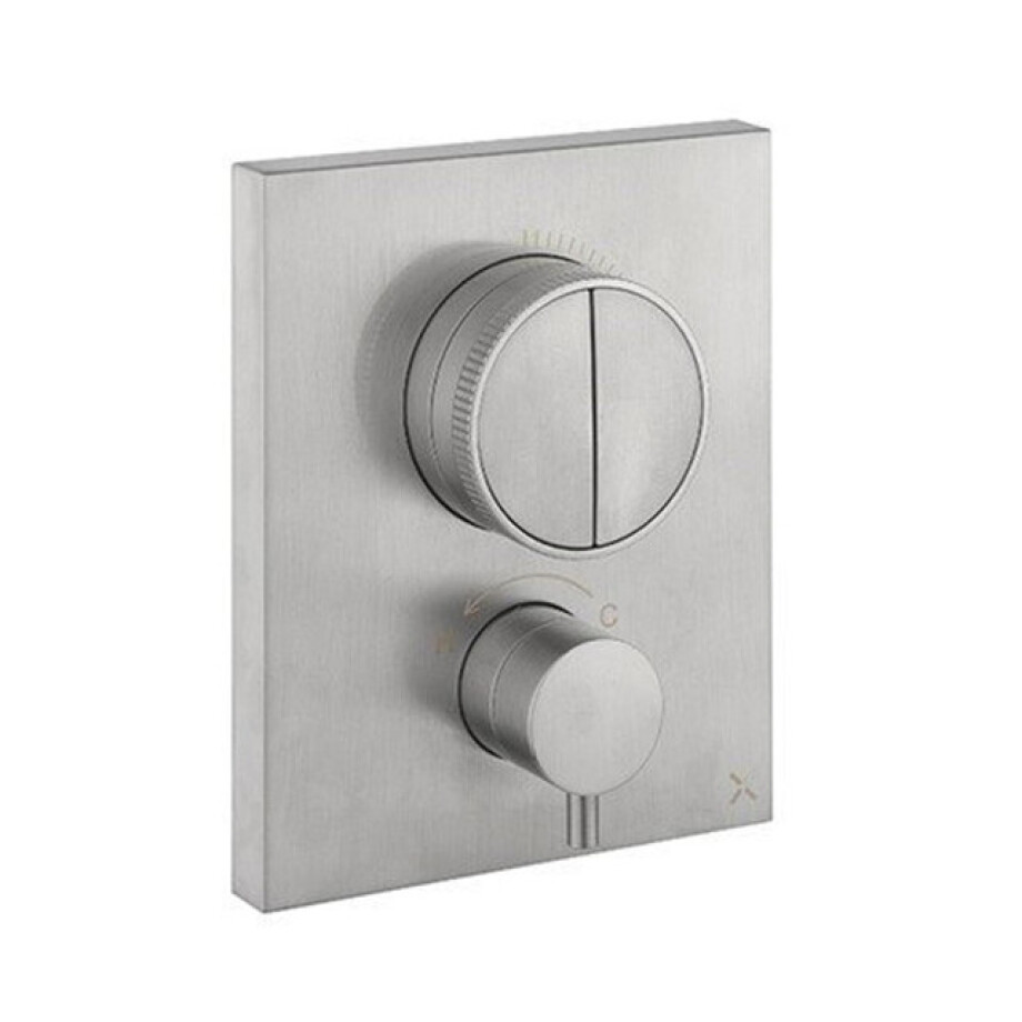 Crosswater Crossbox inbouw douchekraan thermostatisch 2 functies inclusief inbouwdeel RVS PROCBPUSH1500LBPV afbeelding 1
