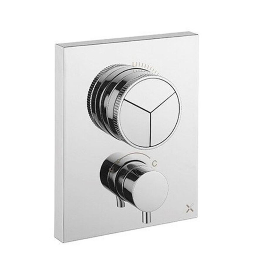 Crosswater Crossbox inbouw douchekraan thermostatisch 3 functies inclusief inbouwdeel chroom PROCBPUSH2500LBPC afbeelding 1