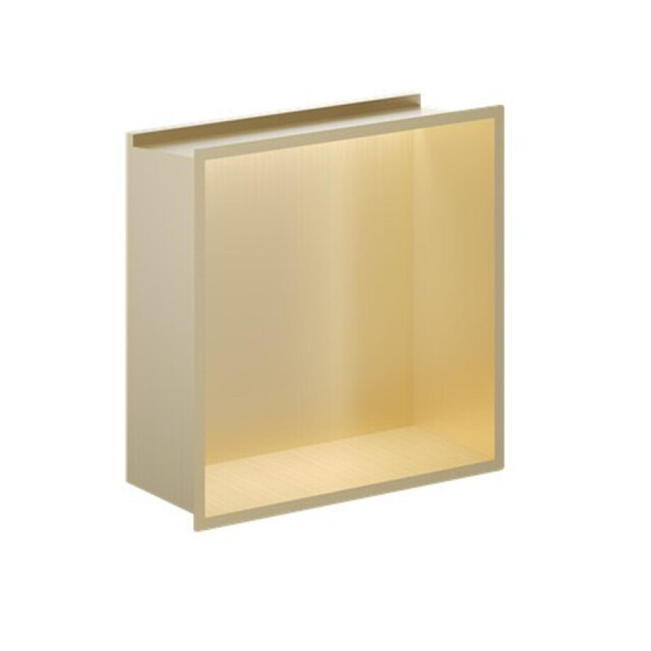 Crosswater Douche Nis - 30.5x30.5cm - LED-lichtstrip - geborsteld messing NI305305LF afbeelding 1
