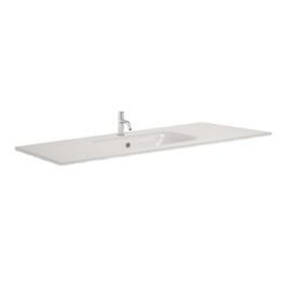 Crosswater Glide II Wastafel inbouw - 100x45cm - 1 kraangat - glas - Ice White GL1011SIW afbeelding 1