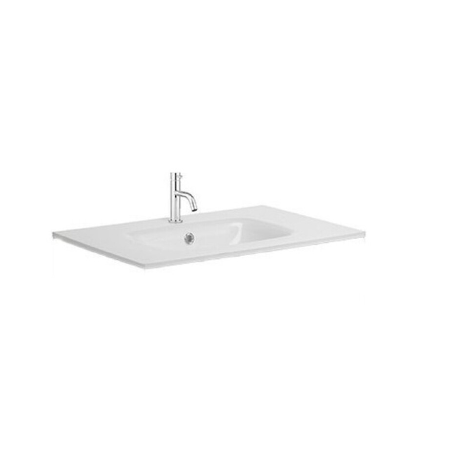 Crosswater Glide II Wastafel inbouw - kraangat - 70x45x1cm - glas - wit GL0711SIW_V2 Crosswater Glide II Wastafel inbouw - kraangat - 70x45x1cm - glas - wit GL0711SIW_V2 afbeelding 1