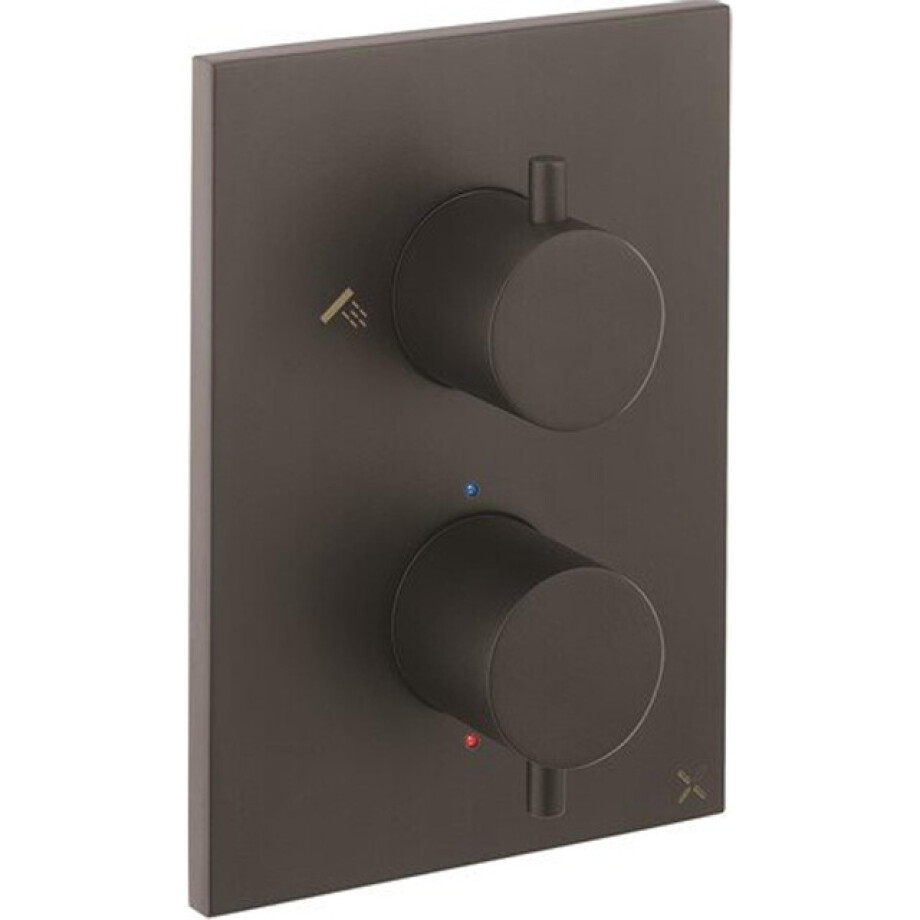 Crosswater MPRO Crossbox Douchekraan - inbouw - thermostatisch - 3 functies - incl. inbouwdeel - zwart mat SW451376/SW408404 afbeelding 1