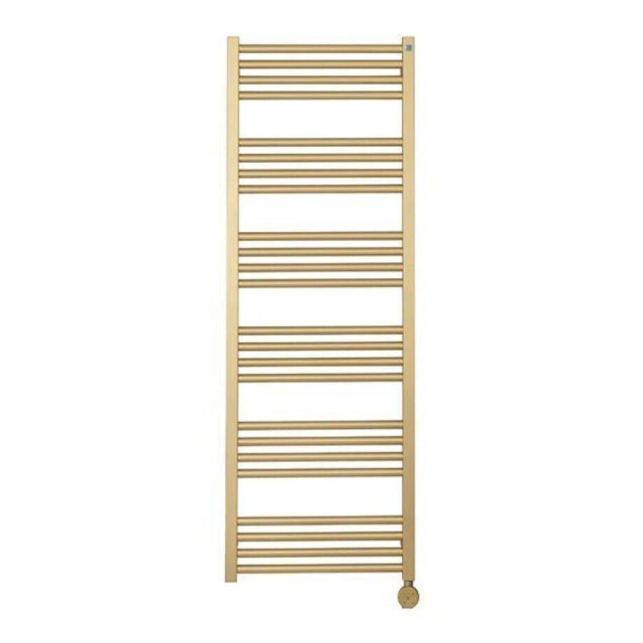 Crosswater MPRO Elektrische handdoekradiator - 140x50cm - 600 Watt - geborsteld messing (goud) MP48X13800FELEC Crosswater MPRO Elektrische handdoekradiator - 140x50cm - 600 Watt - geborsteld messing (goud) MP48X13800FELEC afbeelding 1