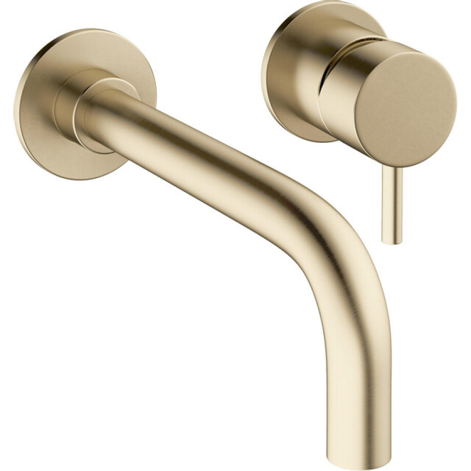 Crosswater MPRO inbouw wastafelkraan met inbouwdeel en 14cm en 22cm uitloop geborsteld messing (goud) sw84108/sw209243 afbeelding 1