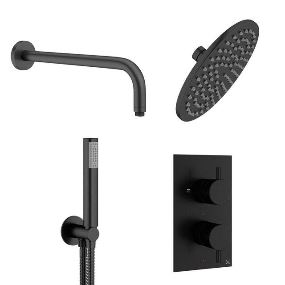 Crosswater MPRO Regendoucheset Inbouw - 20cm hoofddouche - wandarm - staafhanddouche - mat zwart sw209263/sw209276/sw385372/sw385437/sw484755/ Crosswater MPRO Regendoucheset Inbouw - 20cm hoofddouche - wandarm - staafhanddouche - mat zwart sw209263/sw209276/sw385372/sw385437/sw484755/ afbeelding 1