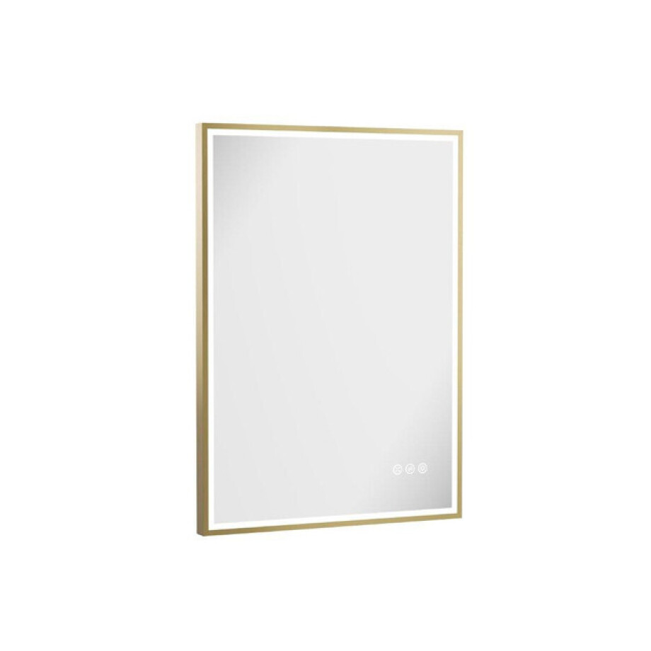 Crosswater MPRO spiegel met verlichting - 70x50cm - LED - verticaal/horizontaal - geborsteld messing (goud) MP5070F afbeelding 1